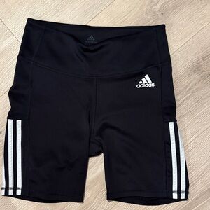 Adidas Black Training Shorts with White Stripes